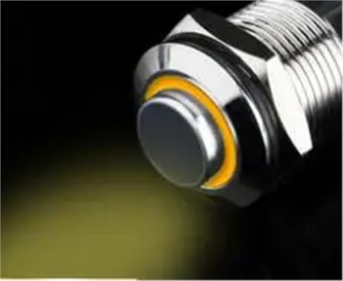 1 stücke 12mm Selbst-lock Metall Push Button Switch High Head Ring Ring 3-220V Selbst Reset momentane bewegung Wasserdichte Auto(Yellow,MOMENTARY_3-9V) von ONGCPQPEO