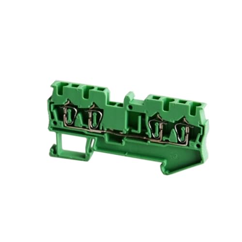 10 Stück DIN-Schienenklemmenblock ST-2.5-QUATTRO Drahtanschlüsse Zugtyp 4 Leiter Federverdrahtungsklemmenblöcke(Green) von ONGCPQPEO