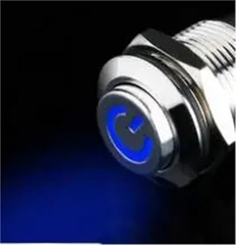 10 stücke 12mm Selbst-verriegelung Wasserdichte Metall Push Button Switch Momentary LED licht 3V 5V 6V 12V 24V 48V 220V(Blue,LATCHING_24V(9-30V)) von ONGCPQPEO
