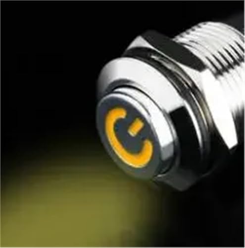10 stücke 12mm Selbst-verriegelung Wasserdichte Metall Push Button Switch Momentary LED licht 3V 5V 6V 12V 24V 48V 220V(Yellow,MOMENTARY_24V(9-30V)) von ONGCPQPEO