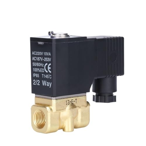 2W030-08/2W050 Direktwirkendes und normalerweise geschlossenes Flüssigkeitsregelventil aus Messing 1/4"Push-Pull-Magnetventil zur Wasserdurchflussregelung(2KW050-10,DC12V) von ONGCPQPEO