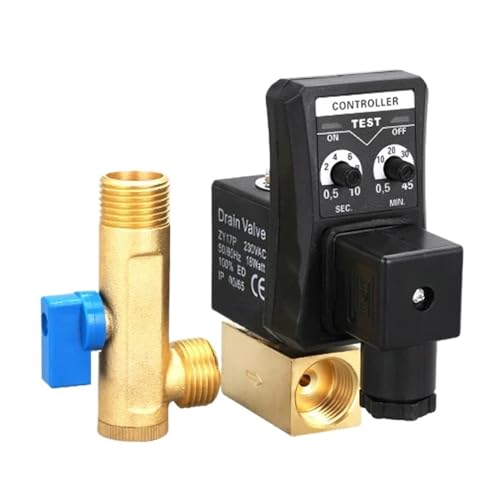 AC 220 V 1/2 Zoll elektronisches Ablassventil, elektrische Zeitschaltuhr, automatisches Wasserventil, Magnetventil for Luftkompressor-Kondensat(Only Controller) von ONGCPQPEO
