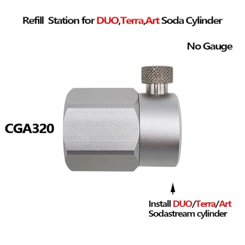 CO2 Nachfüllstation Adapter DUO Art Terra Quick Connect Zylinder von Kohlendioxid Karbonator Tank CO2 Inflator(CGA320 no Gauge) von ONGCPQPEO