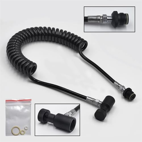 HPA-Spule, Fernschlauchleitung, 3,5 m lang, mit oder ohne Schieberkontrolle, 8 mm männlich und weiblich, Schnellkupplung, 3000 psi Manometer(Simple Style) von ONGCPQPEO
