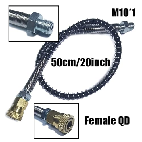 Hochdruckpumpe Macroline Fernschlauchleitung M10*1 Pneumatik Luftbefüllung Nylon Zubehör(50cm 1 QD) von ONGCPQPEO