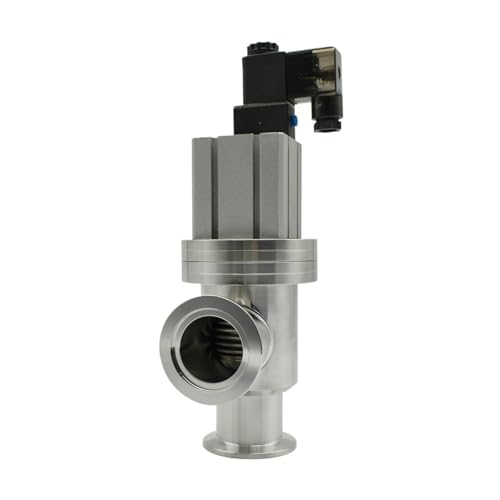 KF16 KF25 KF40 KF50 Vakuum Pneumatische Winkel Ventil 24/220V Y-förmigen L-förmigen SS304 Vakuum Flansch gas Sicherheit Flapper Ventil(L-type,24V_KF25) von ONGCPQPEO
