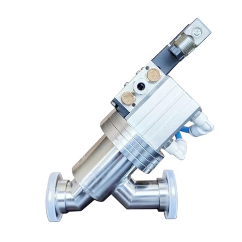 KF16 KF25 KF40 KF50 Vakuum Pneumatische Winkel Ventil 24/220V Y-förmigen L-förmigen SS304 Vakuum Flansch gas Sicherheit Flapper Ventil(Y-type,220V_KF40) von ONGCPQPEO
