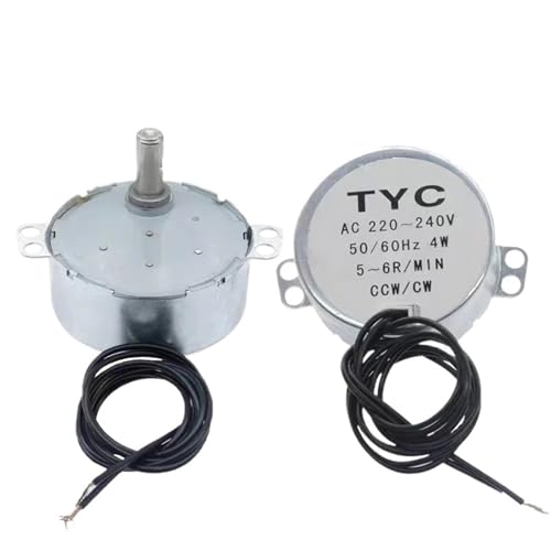 ONGCPQPEO Stabiler Motor 5-6 U/min PRO TYC-50 AC 220 V 12 V 50/60 Hz 4 KGF.CM 4 W CW/CCW Mikrowellen-Drehteller für elektrischen Ventilator (AC 220-240 V) von ONGCPQPEO