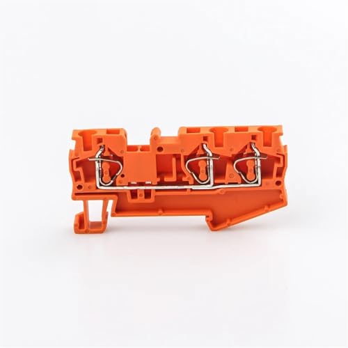 ST-4-TWIN Din-Schienen-Anschlussblöcke, 10-teilige Anschlüsse, elektrische Verkabelung, Zugtyp, DREI Leiter-Anschlussblöcke(Orange) von ONGCPQPEO