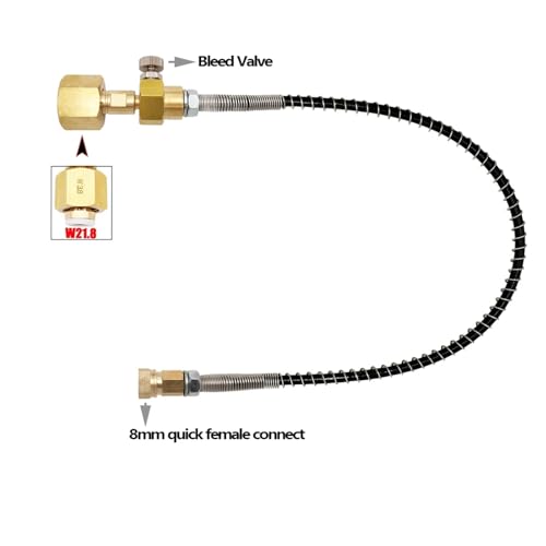 Schlauchsatz mit verstärkten Federn. Anschluss an Kohlendioxidtank-Nachfülladapter W21.8-14 oder CGA320 mit 8-mm-Schnelladapter (weiblich).(W21.8-14 Connect) von ONGCPQPEO