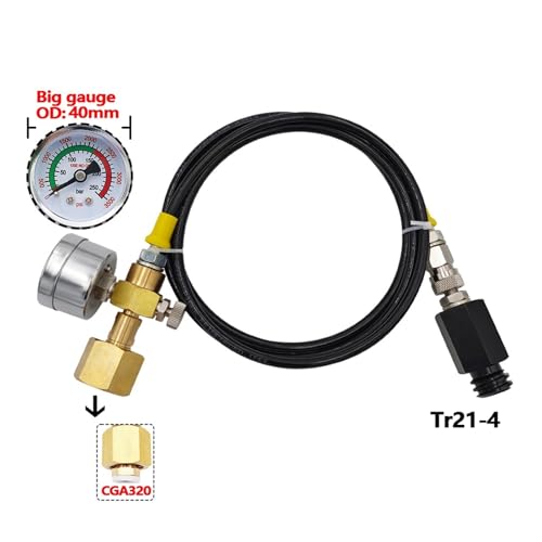 Soda Water Stream Homebrew Externer Hochdruckschlauch zur CO2-Kohlendioxidtankmaschine for W21.8-14 CGA320 Tank(CGA320 250bar B) von ONGCPQPEO