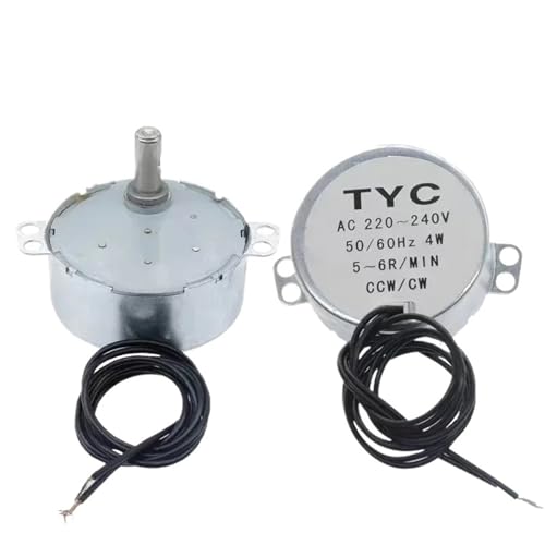 TYC-50 AC 220 V 12 V 50/60 Hz 4 KGF.CM 4 W CW/CCW Mikrowellen-Drehteller für Elektroventilator 5-6 U/min Stabiler Motor Pro (AC 220-240 V) von ONGCPQPEO