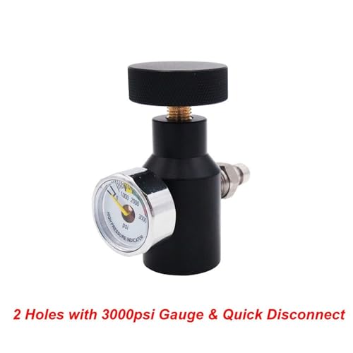 Universeller CO2-Luftfülladapter for Ein- und Ausschalten des ASA-Adapters mit Manometer for Maker Coil-Fernschlauch, G1/2-14 Einlassgewinde(2 holes-3K gauge QD) von ONGCPQPEO