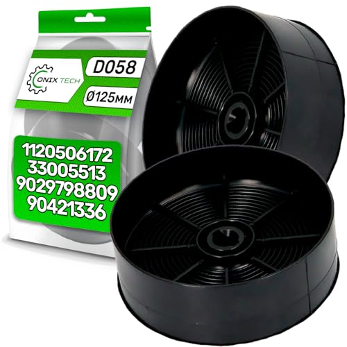2 Stück Dunstabzugshaube Filter D058 Ø125 mm mit Original Code 1120506172 33005513 9029798809 90421336 für Zanussi für Aeg für Electrolux - Garantie 5 Jahre - ONIX TECH von ONIX TECH