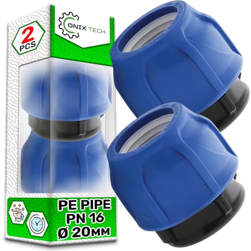 2 Stück Polypropylen PP Fitting Stopfen Ø 20 mm PN16 bar für Polyethylen PE Rohr - ONIX TECH von ONIX TECH