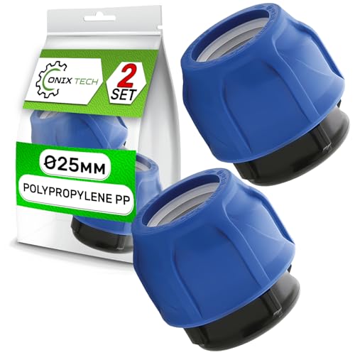 2 Stück Polypropylen PP Fitting Stopfen Ø 25 mm PN16 bar für Polyethylen PE Rohr - ONIX TECH von ONIX TECH