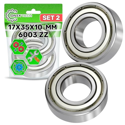 2 Stück Universal Kugellager 6003 ZZ 17 x 35 x 10 mm mit Originalcode 481252028097 aus Starkem Stahl - ONIX TECH von ONIX TECH