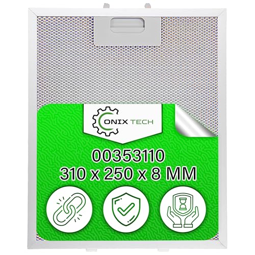 Aluminium Dunstabzugshaube Filter 310 x 250 x 8 mm mit dem Originalcode 00353110 353110 für Bosch für Siemens - Garantie 5 Jahre - ONIX TECH Aluminium Dunstabzugshaube Filter 310 x 250 x 8 mm mit dem Originalcode 00353110 353110 für Bosch für Siemens - Garantie 5 Jahre - ONIX TECH von ONIX TECH