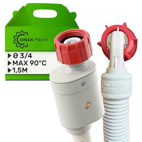 Aquastop Schlauch Waschmaschine und Spülmaschine 1,5m Sicherheitsventilen Ø 3/4 zoll Druckbereich 0,2-10 Bar Bis zu 90°C - Garantie 5 Jahre - ONIX TECH von ONIX TECH