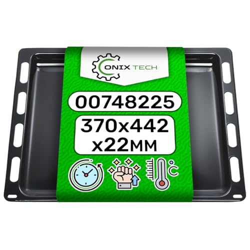 Emaillierte Backblech für Ofen 370x442x22 mm mit Original Code 00748225 748225 00741161 741161 für Bosch für Siemens - Garantie 5 Jahre - ONIX TECH von ONIX TECH