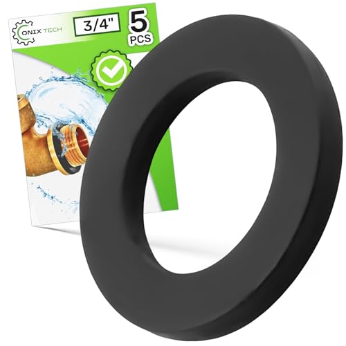 Flachdichtung Gummi - Satz mit 5 Stück - Gummidichtung ist für einen Zulaufschlauch mit einem mit Gewinde 3/4 zoll - Garantie 5 Jahre - ONIX TECH von ONIX TECH