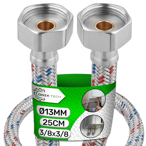 Flexibles Wasseranschluss Schlauch Länge 25 cm Ø 13 mm Anschlussart Innengewinde-Innengewinde 3/8” x 3/8” - Garantie 5 Jahre - ONIX TECH von ONIX TECH