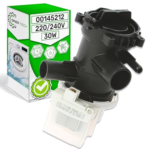 Laugenpumpe für Waschmaschine 30W mit Originalcode 00145212 145212 für Bosch für Siemens iQ100 iQ300 iQ500 Avantixx Extraklasse Classixx VarioPerfect - Garantie 5 Jahre - ONIX TECH von ONIX TECH