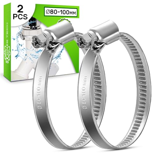 Satz mit 2 Stück Schlauchschellen Ø 80-100 mm Schlauchklemmen ist Verzinkt und Hat eine Beschichtung von ≥ 5 Mikron - ONIX TECH Satz mit 2 Stück Schlauchschellen Ø 80-100 mm Schlauchklemmen ist Verzinkt und Hat eine Beschichtung von ≥ 5 Mikron - ONIX TECH von ONIX TECH