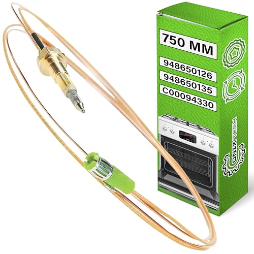 Thermoelement Gas für Gaskochfeld und Backöfen 750 mm mit Originalcode 948650126 948650135 für Smeg C00094330 für Ariston für Indesit für Hotpoint - Garantie 5 Jahre - ONIX TECH von ONIX TECH