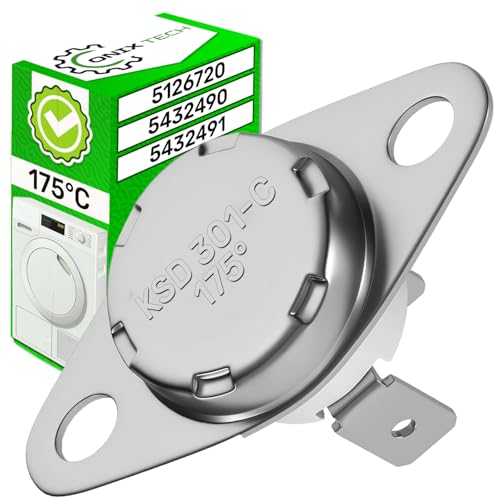 Thermostat Trockner mit dem Originalcode 5126720 5432490 5432491 für Miele - Temperaturbegrenzer 175°C - Anschlüsse 2 x 6,3 mm AMP - Onix TECH von ONIX TECH
