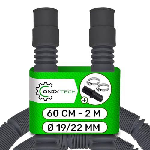 Universal Ablaufschlauch Waschmaschine und Geschirrspüler 60 cm bis 2 m Ø 19/22 mm mit Fitting für Ablaufschlauch mit 2 Stück Schlauchschellen 20-32 mm - Garantie 5 Jahre - ONIX TECH Universal Ablaufschlauch Waschmaschine und Geschirrspüler 60 cm bis 2 m Ø 19/22 mm mit Fitting für Ablaufschlauch mit 2 Stück Schlauchschellen 20-32 mm - Garantie 5 Jahre - ONIX TECH von ONIX TECH