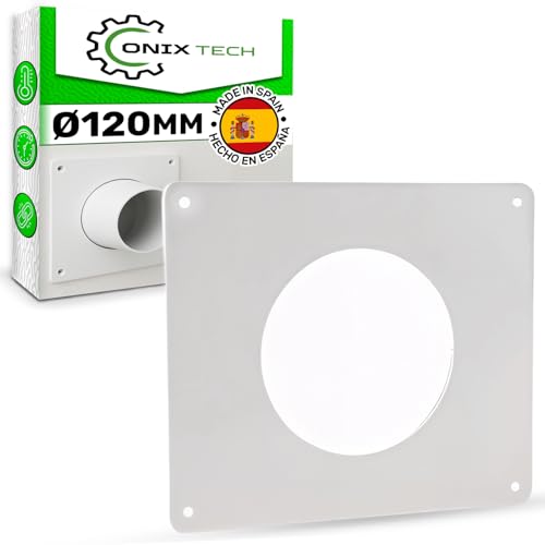 Wandflansch Montageplatte Ø 120 mm für die Verbindung von Runden Lüftungskanälen - MADE IN SPAIN - Garantie 5 Jahre - ONIX TECH von ONIX TECH