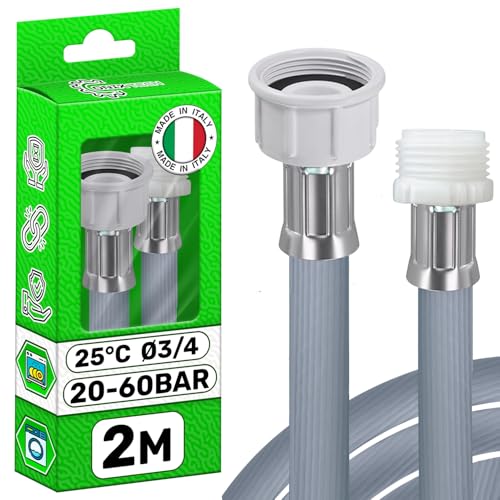 Zulaufschlauch Verlängerung für Waschmaschinenschlauch Spülmaschinenschlauch 2 m Verbindungen Ø 3/4 Zoll Druck von 20 bis 60 Bar Temperaturen bis 25°C - MADE IN ITALY - Garantie 5 Jahre - ONIX TECH Zulaufschlauch Verlängerung für Waschmaschinenschlauch Spülmaschinenschlauch 2 m Verbindungen Ø 3/4 Zoll Druck von 20 bis 60 Bar Temperaturen bis 25°C - MADE IN ITALY - Garantie 5 Jahre - ONIX TECH von ONIX TECH