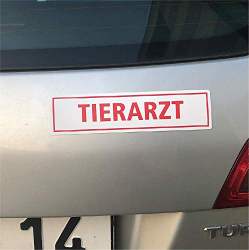 KFZ - Magnetschild 20 x 5 cm für PKW - magnetisch - einfaches entfernen (1, Tierarzt) von ONK