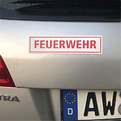 KFZ - Magnetschild 30 x 8 cm für PKW - magnetisch - einfaches entfernen (1, Feuerwehr) von ONK