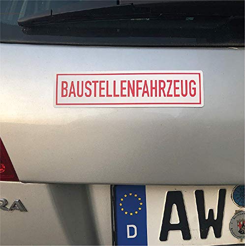 KFZ - Magnetschild 30 x 8 cm für PKW - magnetisch - einfaches entfernen (5, Baustellenfahrzeug) von ONK