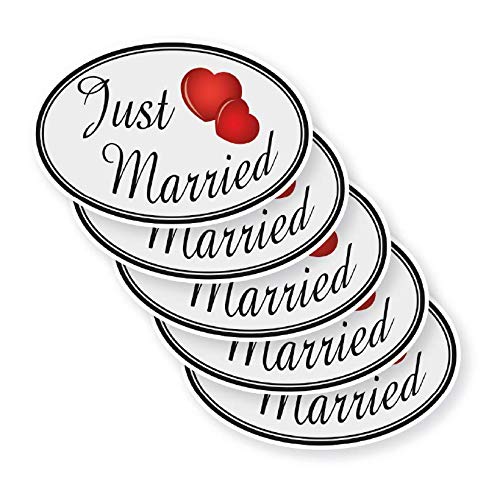 Magnetisches KFZ Schild"Just Married" - für PKW Magnettafeln - Hochzeit Deko Magnet Heiraten (5, Groß (400x270 mm)) von ONK