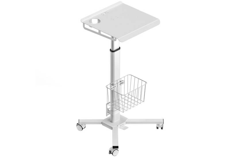 ONKRON Arbeitstisch ONKRON bis 8 kg, Weiß LMG30-W (Tisch auf Rollen, Tisch auf Rollen), höhenverstellbarer Tisch mit AV Ablage und Korb von ONKRON