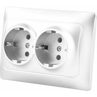 Onlex - Universeller weißer Doppel-Schuko-Einbausockel 16a von ONLEX