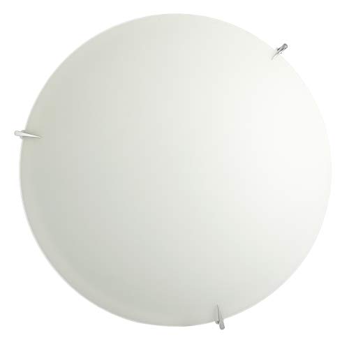 ONLI Deckenleuchte aus Glas weiß satiniert mit verchromten Haken, Durchmesser 50 cm von ONLI