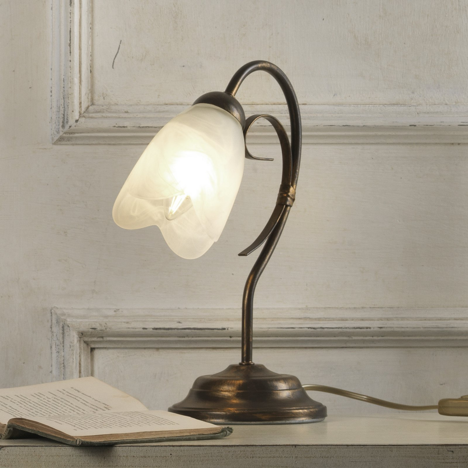 Onli Tischleuchte Lampe Odino Bronzefarben Metall Glas Einflammig E14 Schalter B-Ware Onli Tischleuchte Lampe Odino Bronzefarben Metall Glas Einflammig E14 Schalter B-Ware von ONLI