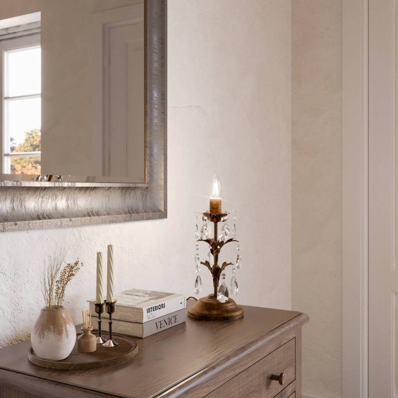 Tischleuchte Teresa mit Kristallen, ohne Schirm Tischleuchte Teresa mit Kristallen, ohne Schirm von ONLI