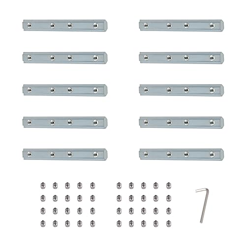 ONLISUM 10pcs 40x40 Serie Streckenverbinder Profilverbinder,Aluprofil Verbinder 7 Zoll mit 40 Stück M6*12mm Schrauben für 4040 Serie T-Nut 12mm Aluminium extrudierte Profile von ONLISUM