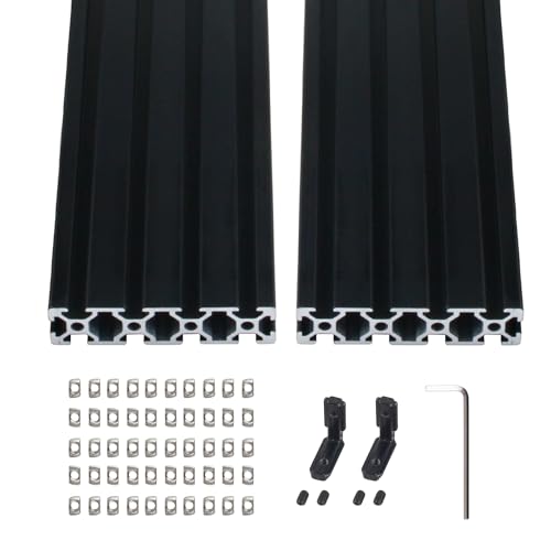 ONLISUM 2 Stück 1500 mm V-Schlitz 2080 Aluminium-Extrusionsprofil, extrudiertes Aluminium, europäischer Standard, eloxiert, Aluminium Profil Extrusions für 3D-Drucker und CNC-Heimwerker von ONLISUM