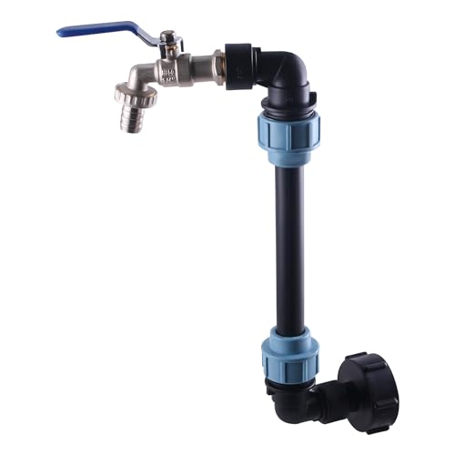ONLISUM IBC Schwanenhals Auslaufhahn,S60x6 3/4 Zoll Wasserhahn，IBC Container Zubehör für 1000L Regenwassertank, Regenfass,IBC Container von ONLISUM