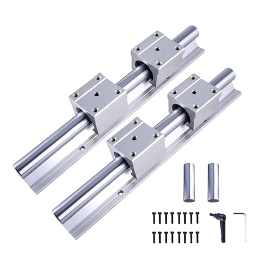 ONLISUM SBR20-1000mm Linearführung, Splicable Linearführung mit 2 Stück SBR20 1000mm und 4 Stück SBR20UU Linearführung, Linearschienen für CNC Maschinen und 3D Drucker (Splicable) von ONLISUM