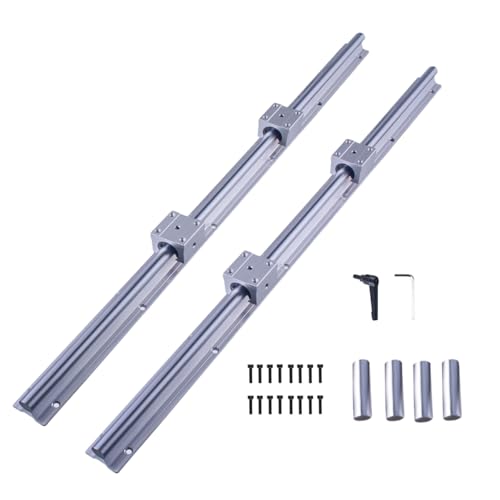 ONLISUM SBR20-2000mm Linearschienen-Kits mit 4 Stück SBR20 1000mm Wellenstangen und 4 Stück SBR20UU Vierkant-Blocklager, Linearschienen und Lager für CNC-Maschinen und 3D-Drucker (Spleißen) von ONLISUM