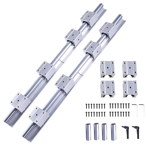 ONLISUM SBR20-4500mm Linearschienen-Kits mit 6 Stück SBR20 1500mm Wellenstangen und 12 Stück SBR20UU Vierkant-Blocklager, Linearschienen und Lager für CNC-Maschinen und 3D-Drucker (Spleißen) von ONLISUM