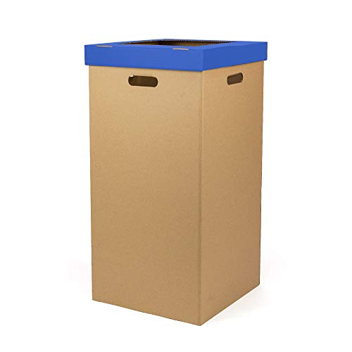 ONLY BOXES | Papierkorb aus Karton | Mülleimer mit Deckel | Maße 34,2 x 34,2 x 68 cm | Farbe Blau von ONLY BOXES