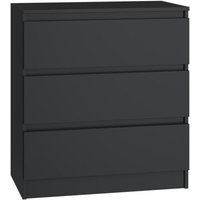 Onlywood - Kommode Schrank Tisch 3 Schubladen Malwa M3 Farbe Schwarz für Zuhause fürs Büro von ONLYWOOD